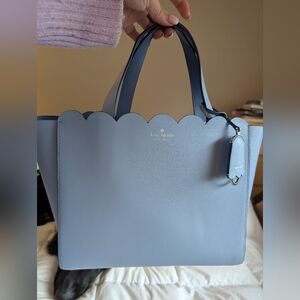 Kate Spade Light Blue Scalloped Tote